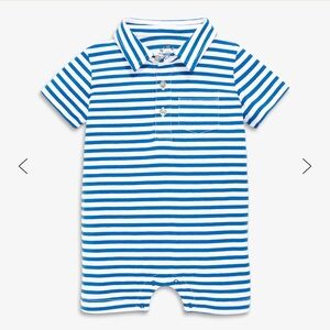 Primary | Baby polo shortie in mini stripe